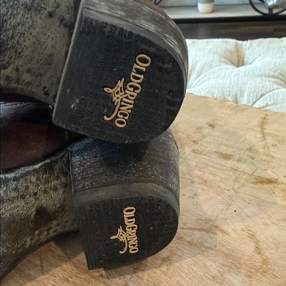 NWOT Old Gringo Women’s 8.5 B Brown Leather Cowboy Boots with Purple Embroidery - Picture 9 of 10